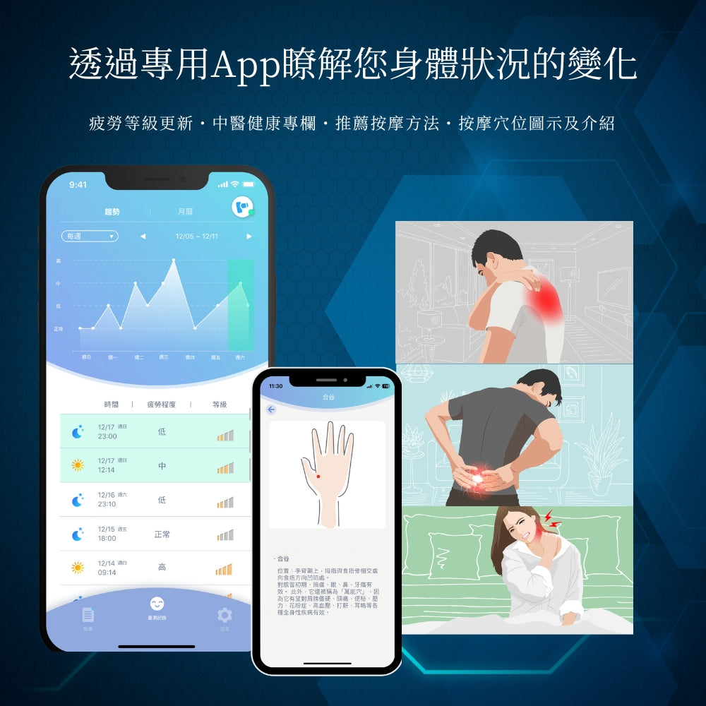 智慧筋膜槍 冰溫兩用套組 (藍黑色)